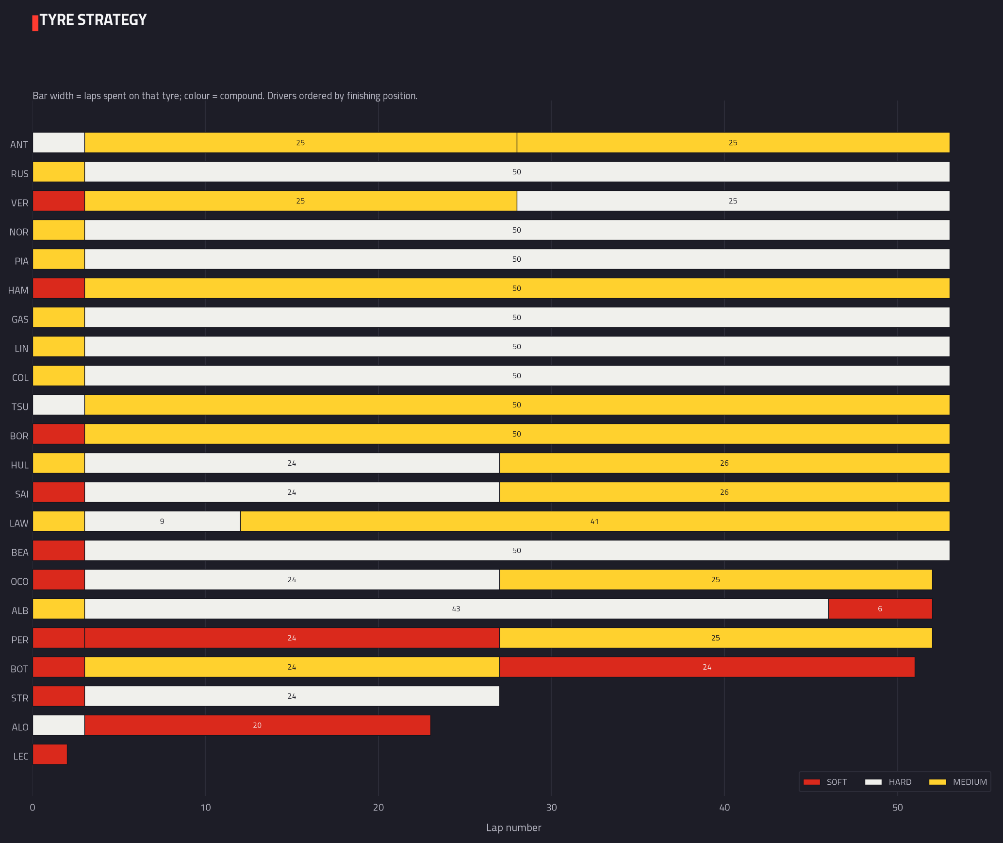 Tyre strategy & stints